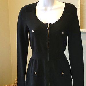 White House Black Market Black Zippered Sweater